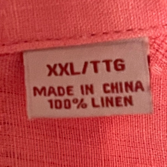 Tommy Bahama Light Melon Coral Linen Short Sleeve Shirt XXL - Picture 3 of 6